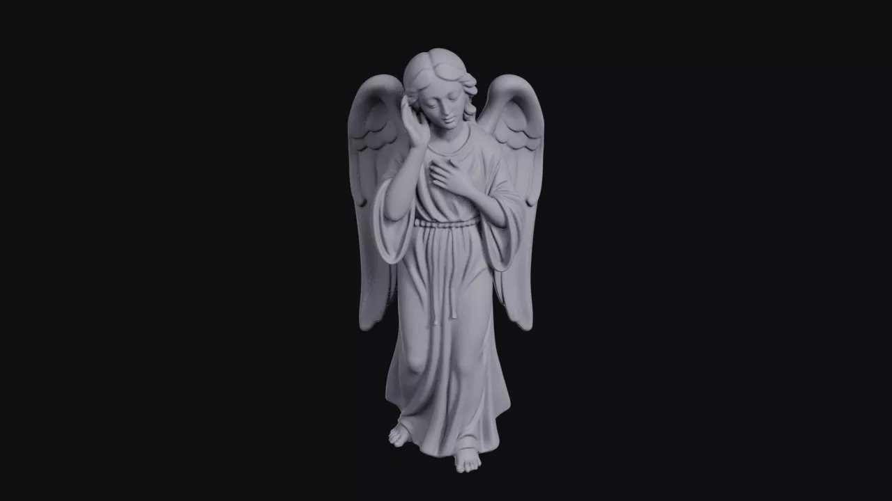 Listening Female Angel Statue 3D print model