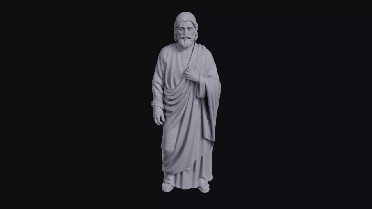 Laughing Old King Statue 3D print model