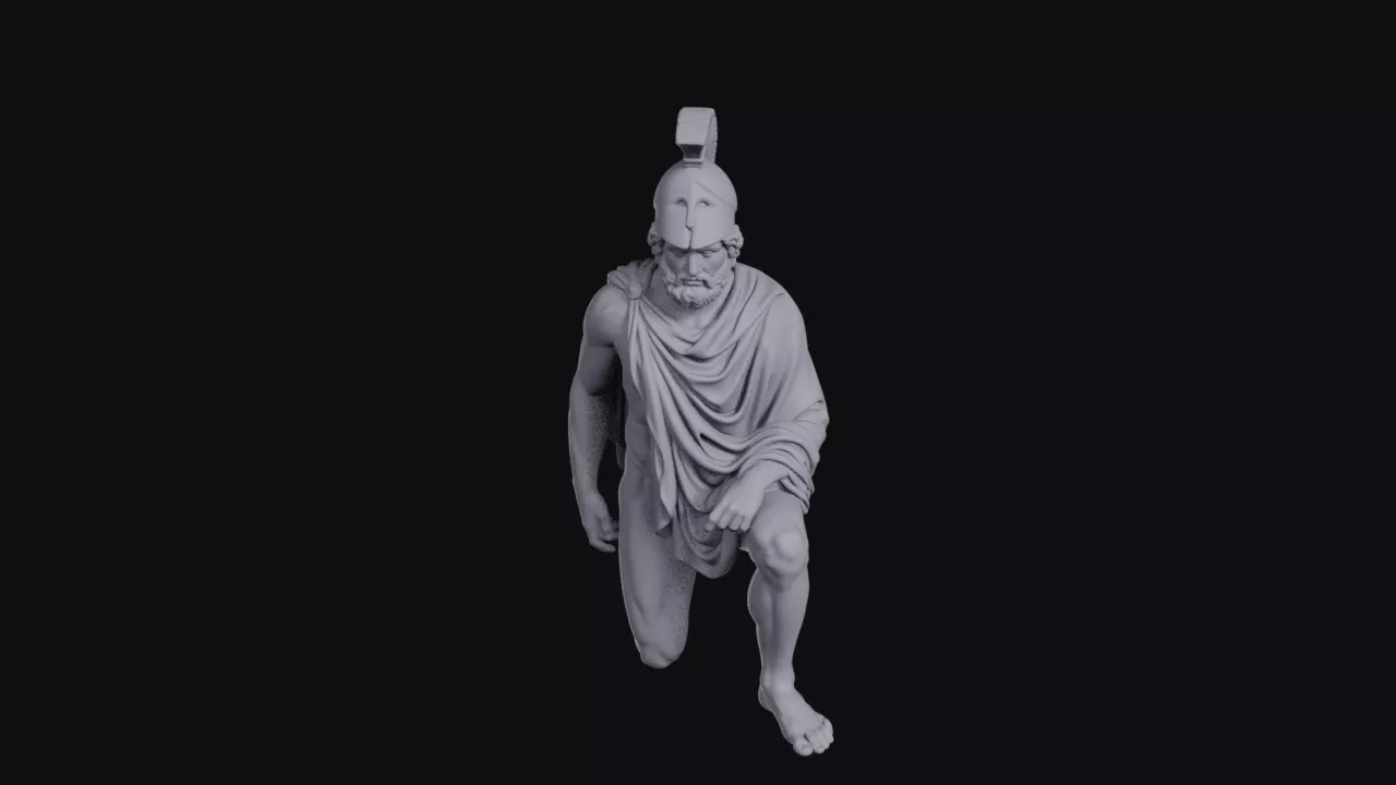 Kneeling Ares God of War Statue 3D print model