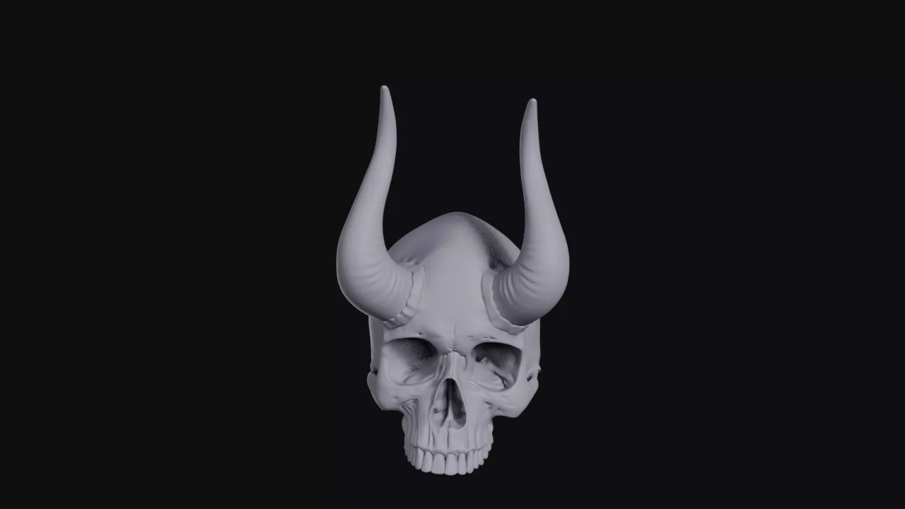 Horned Demon Skull Relic 3D print model