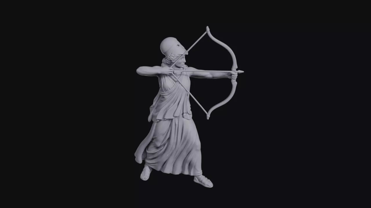 Athena Drawing a Bow Statue 3D print model