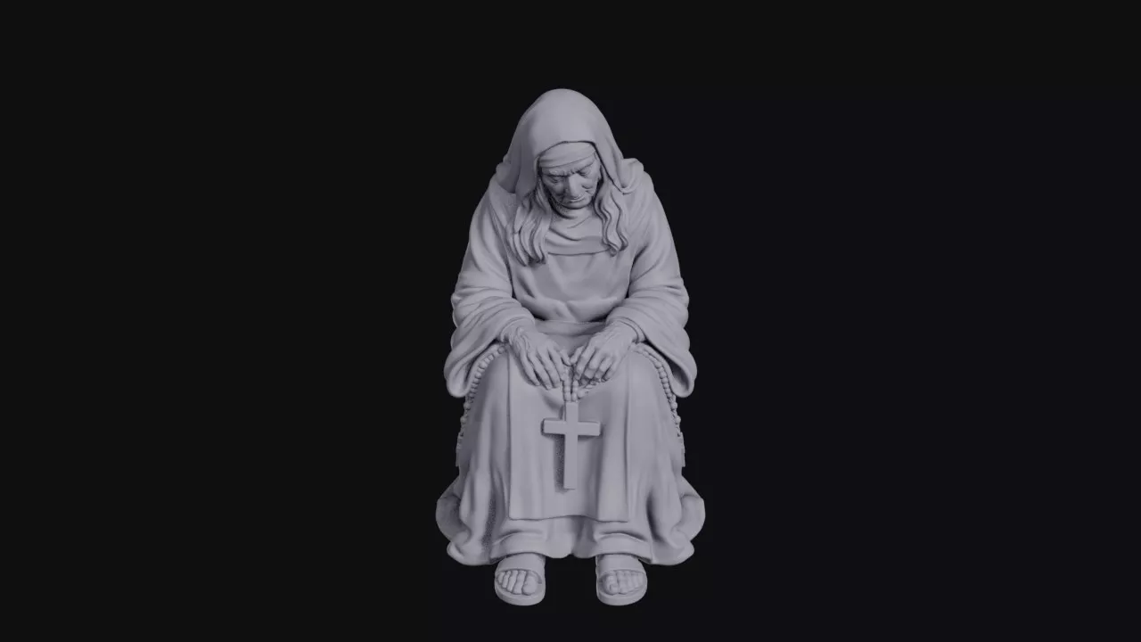 Death of the Old Nun Statue 3D print model