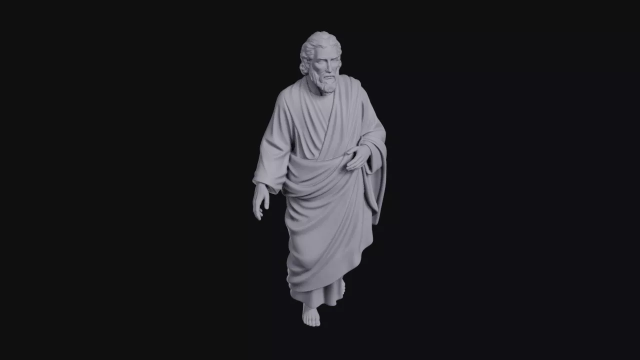 Dancing Greek Philosopher Statue 3D print model