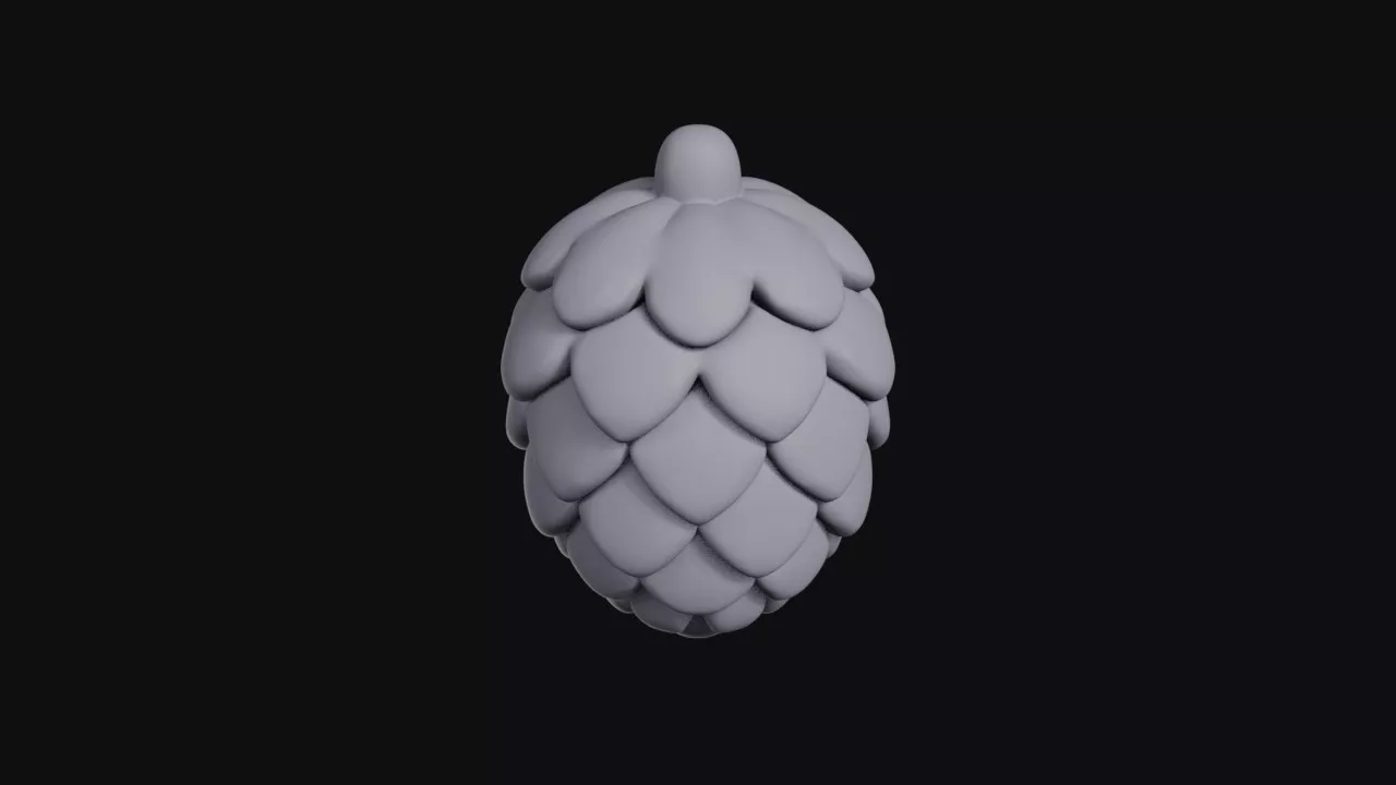 Clay Pinecone Decorative Ornament 3D print model