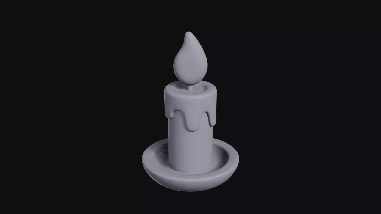 Candlelight Candle with Flame 3D print model