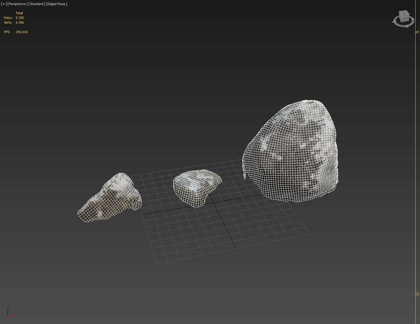 3d scanned stones 3 stones 3D model_7