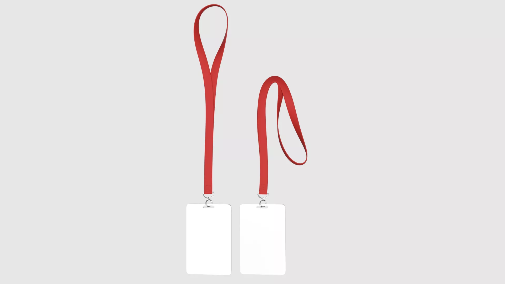 Red Lanyard with ID Card PBR Low-poly 3D model