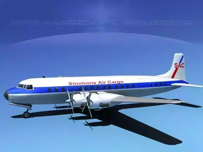 Douglas DC-7C Simmons Air Cargo 3D model