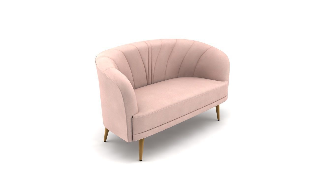 Canape droit Low-poly 3D model_8