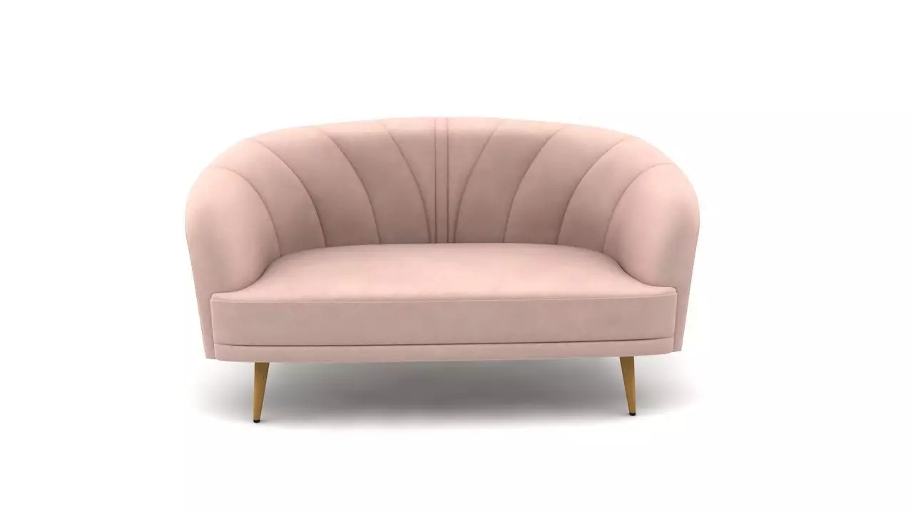 Canape droit Low-poly 3D model_0