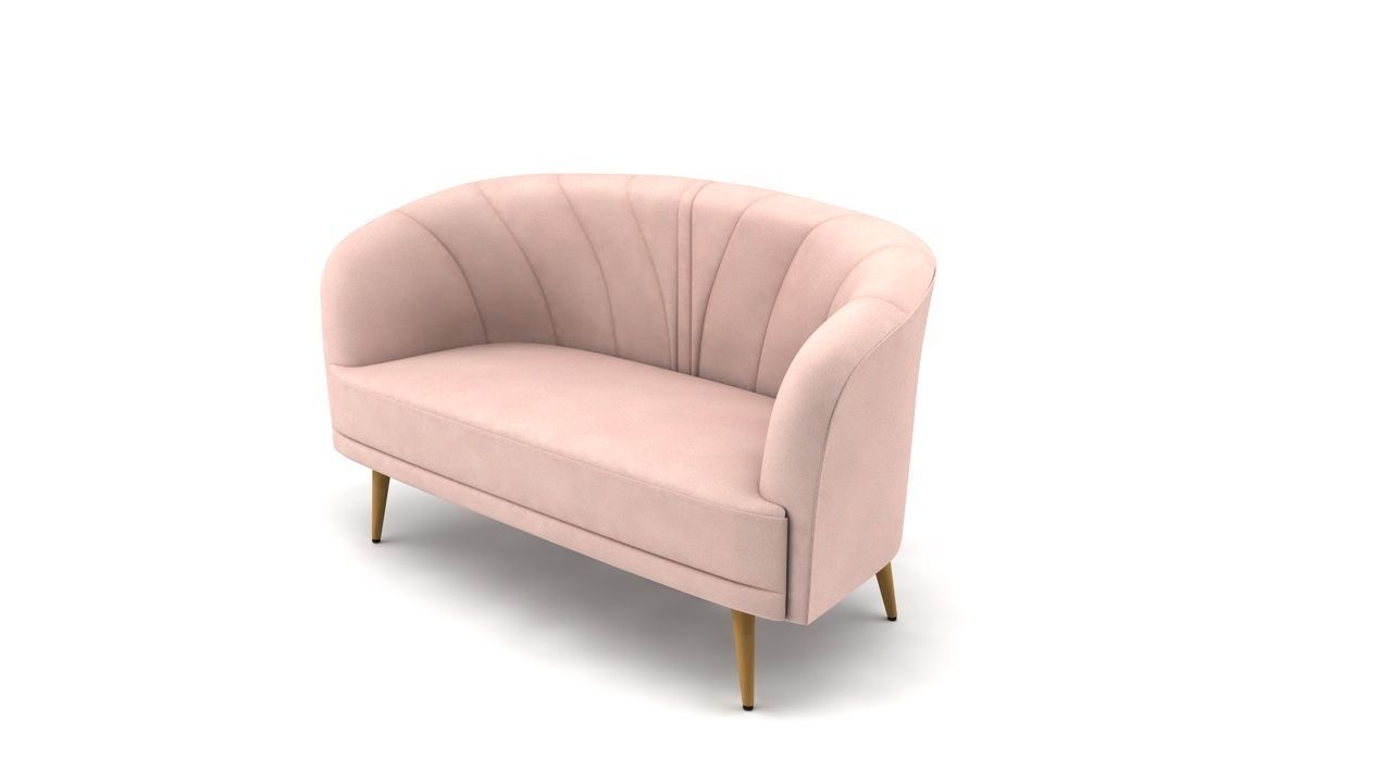 Canape droit Low-poly 3D model_2