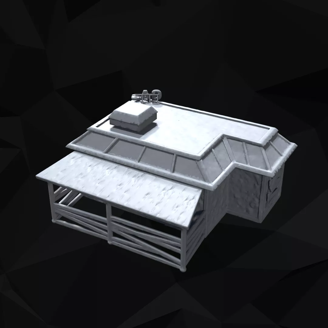 Post Apocalyptic Gas Station 2 Piece Set 3D print model