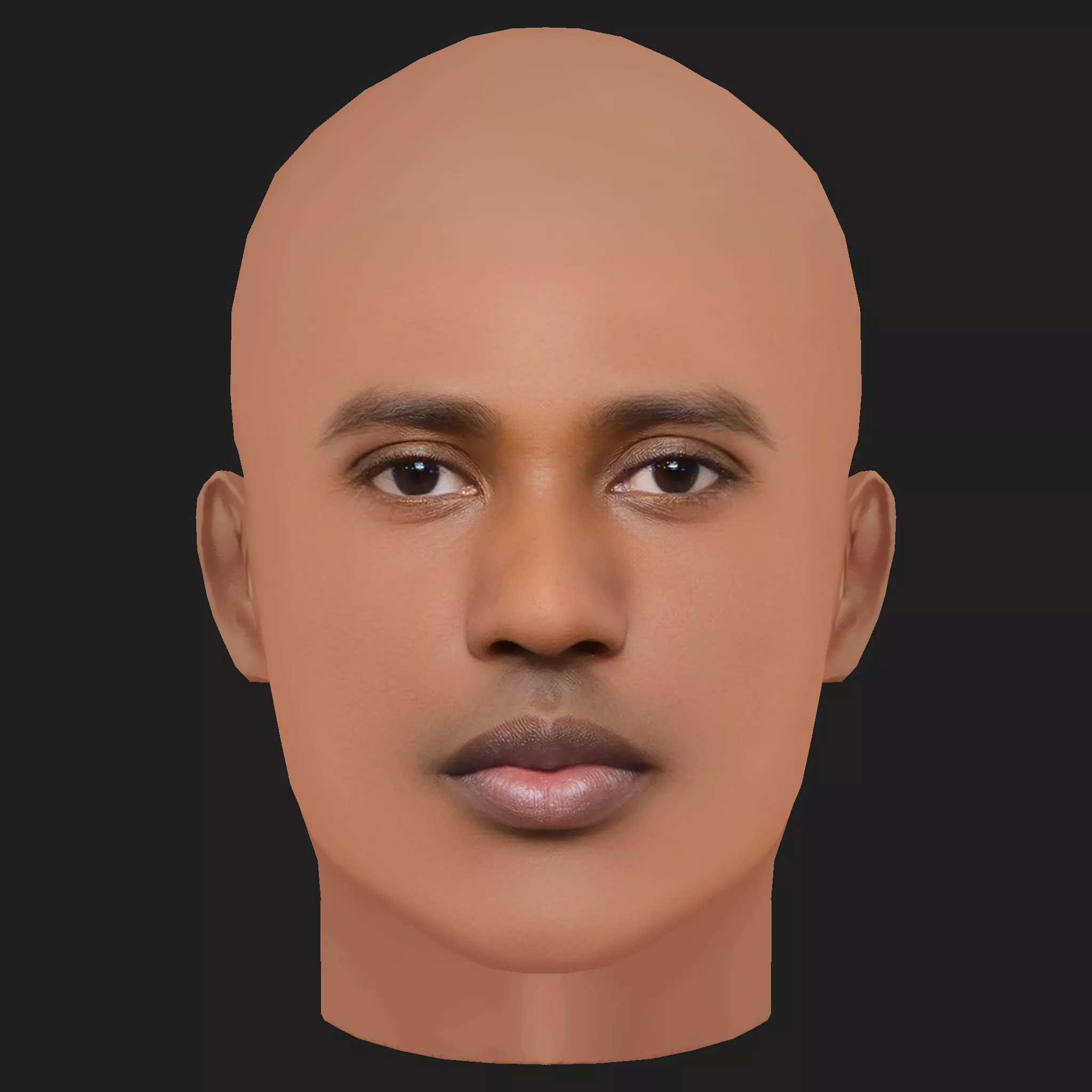 Low Poly John David Washington Head Low-poly 3D model