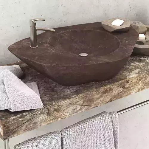 Stone rock washing bathroom 