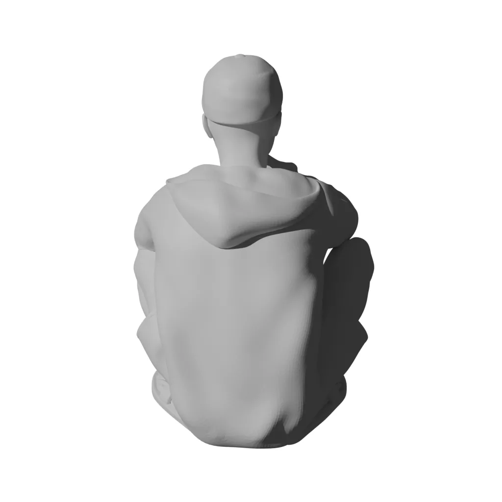 The crouching boy 3D print model