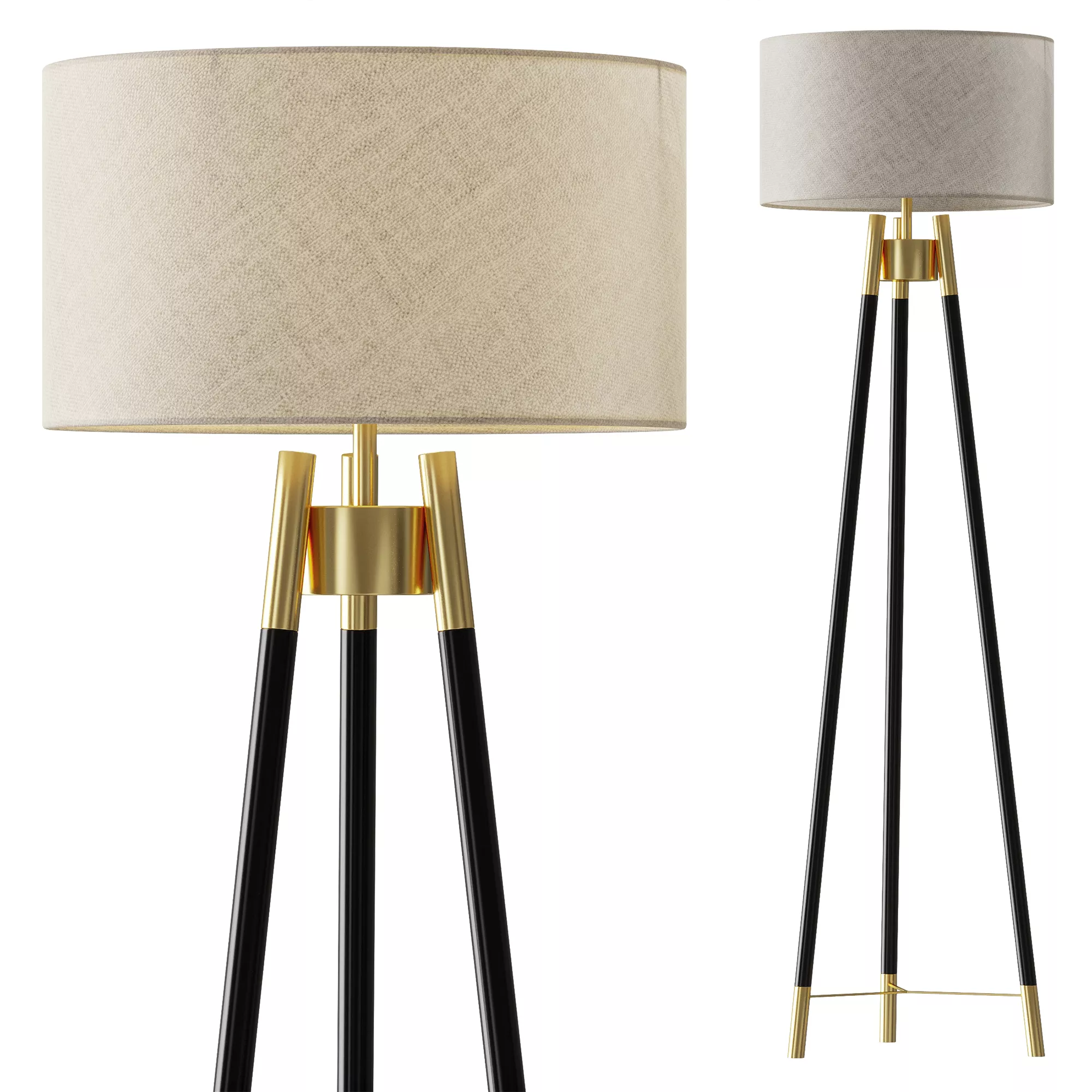Hudson Tripod Floor Lamp 3D model