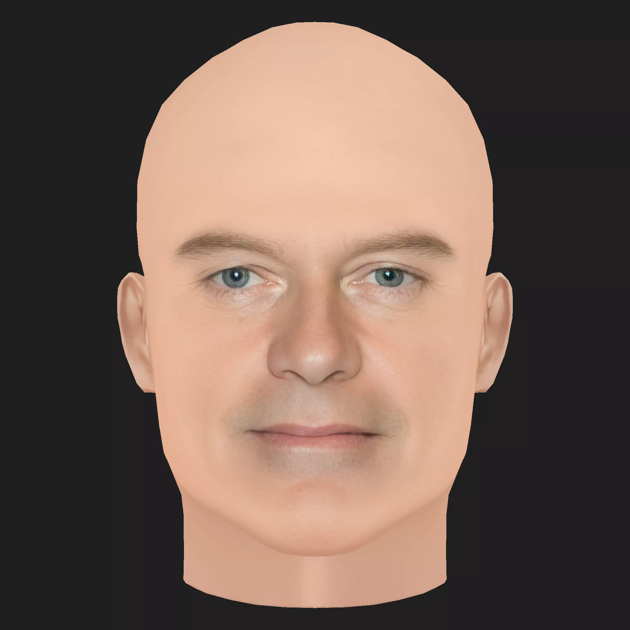 Low Poly Kelsey Grammer Head Low-poly 3D model