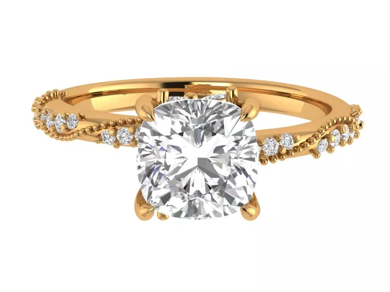 Cushion Engagement Ring 3D print model