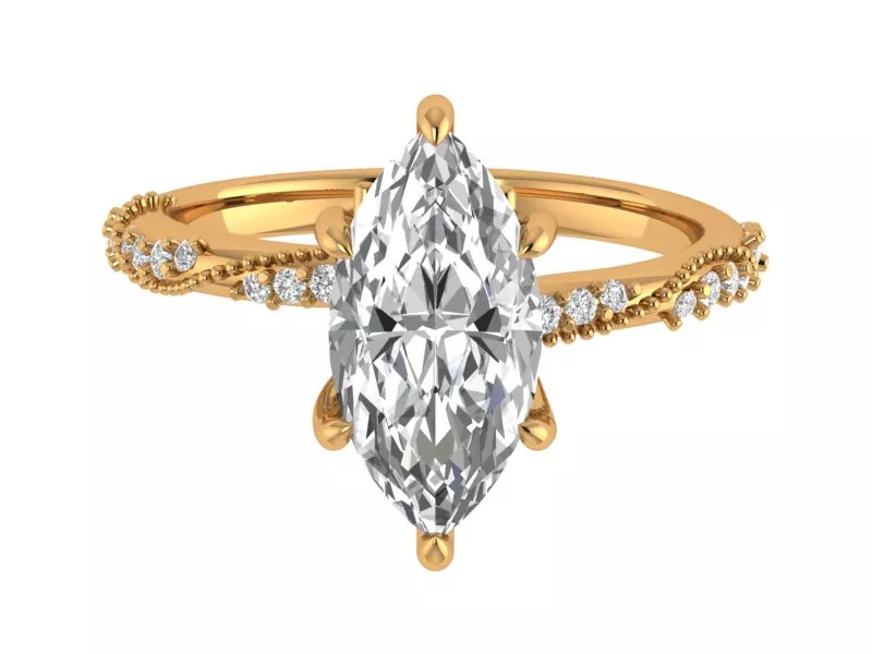 Marquise Engagement Ring 3D print model