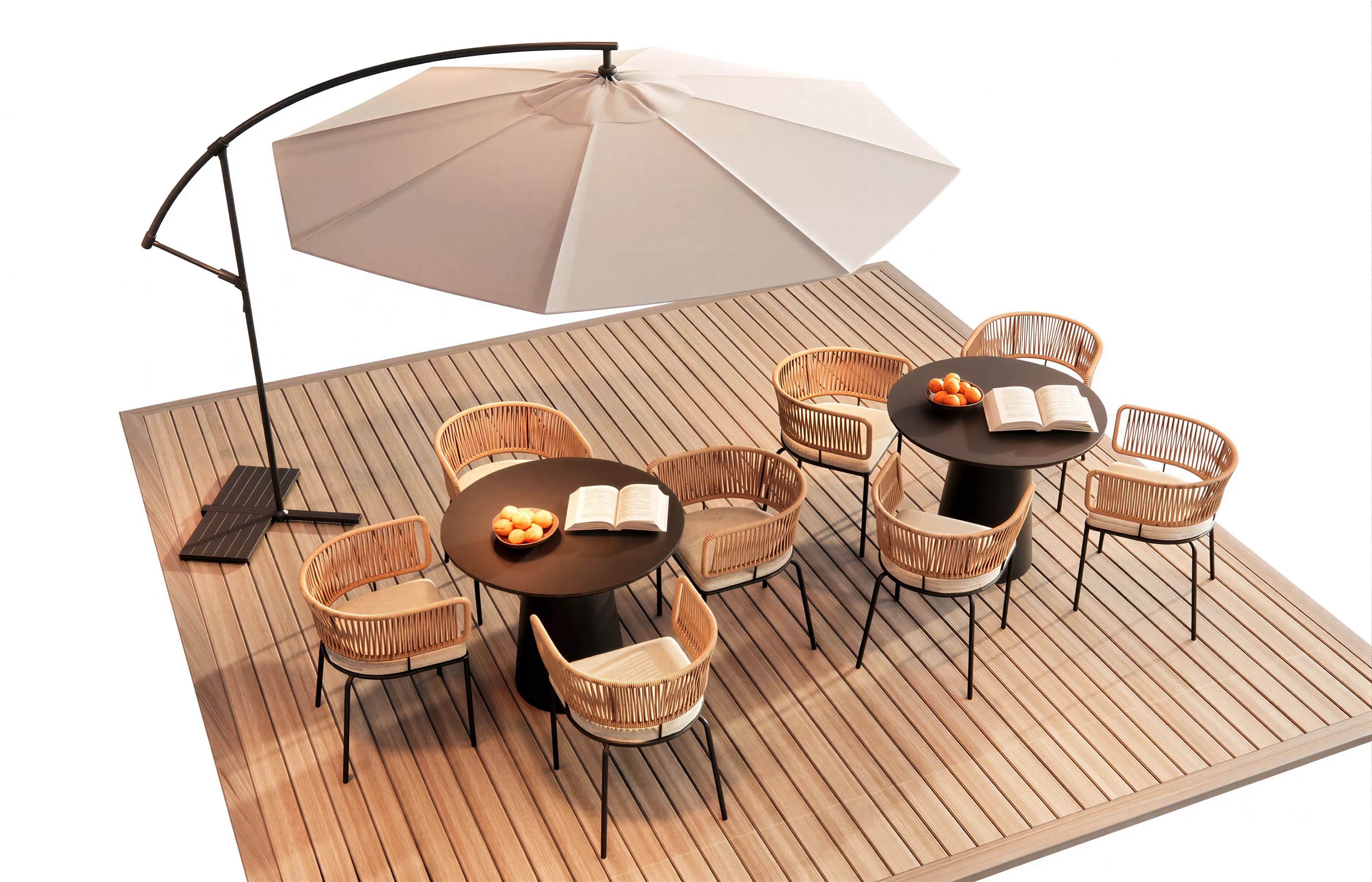 Outdoor Patio Dining Set 3D Model 3D model