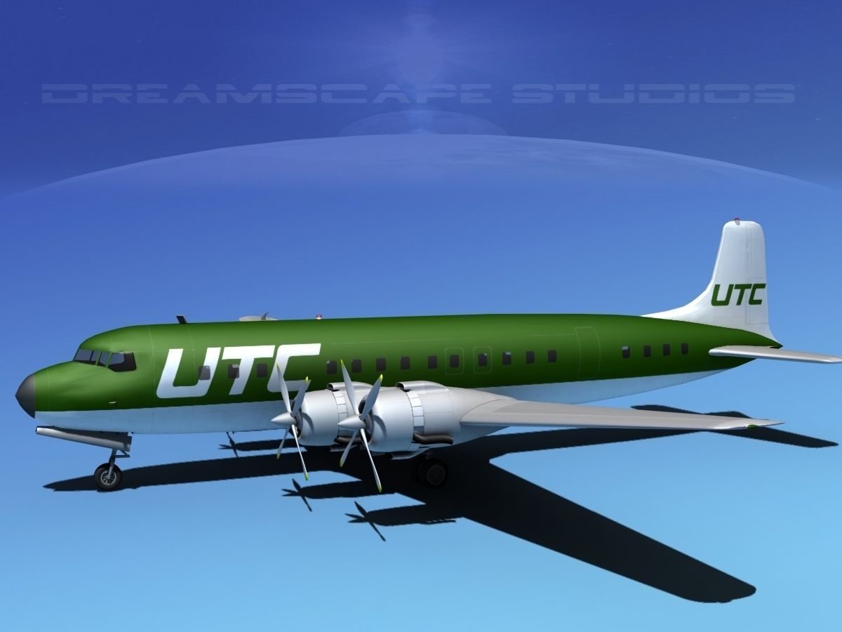 Douglas DC-7C Union Transport 3D model_9