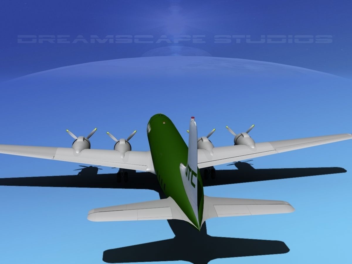 Douglas DC-7C Union Transport 3D model_6