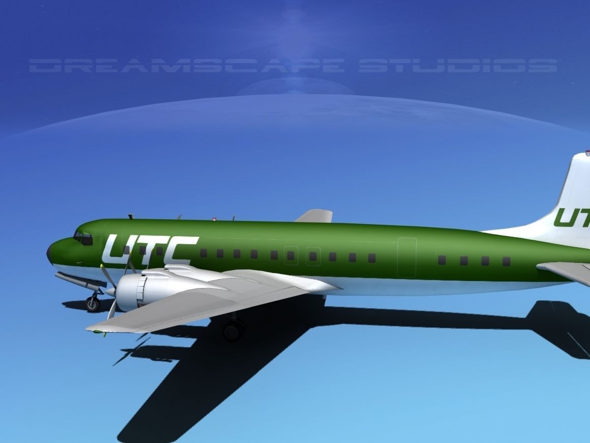 Douglas DC-7C Union Transport 3D model_8