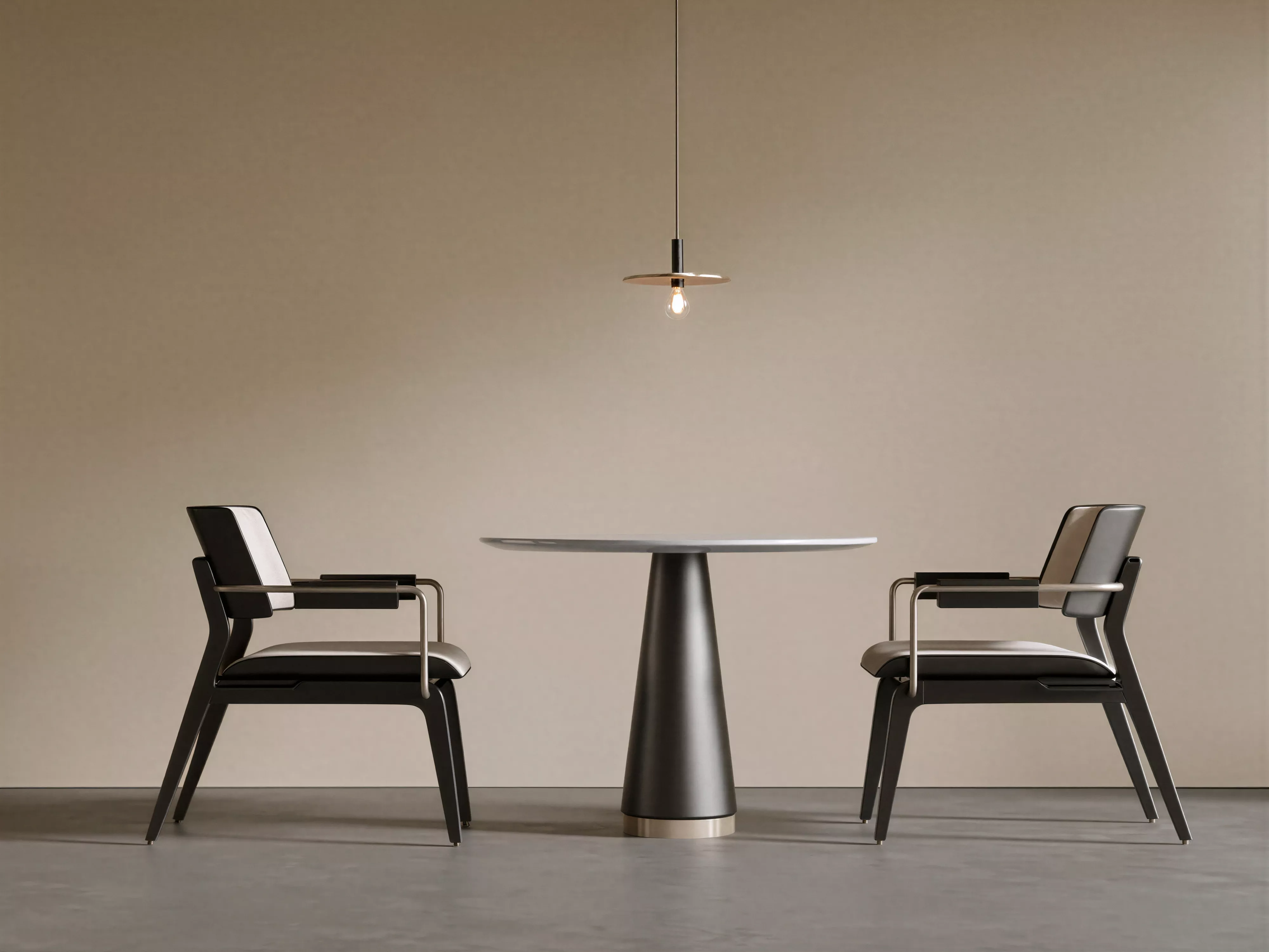 odern Round Dining Set 3D Model 3D model