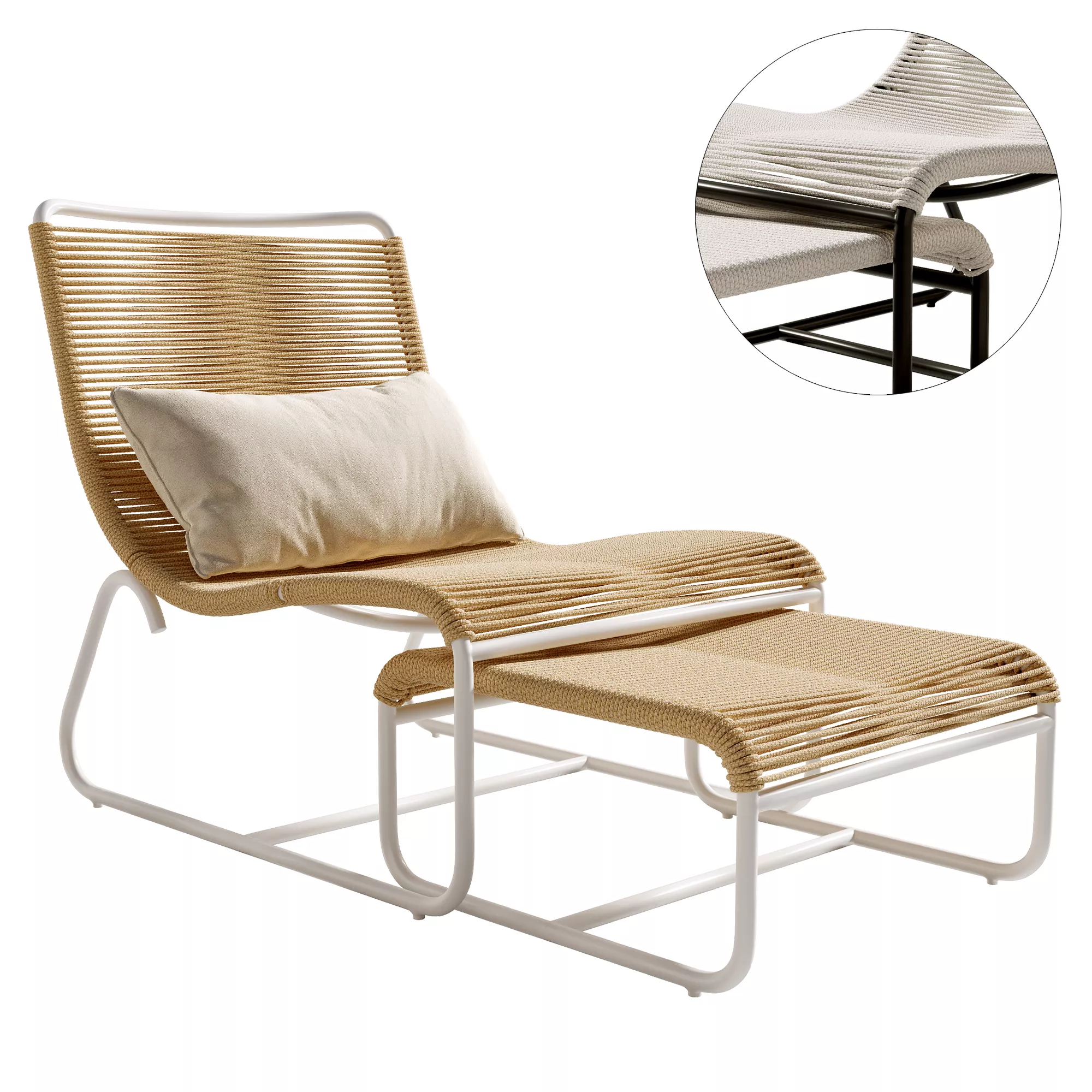 Walter Lamb Lounge Chair and Ottoman 3D model