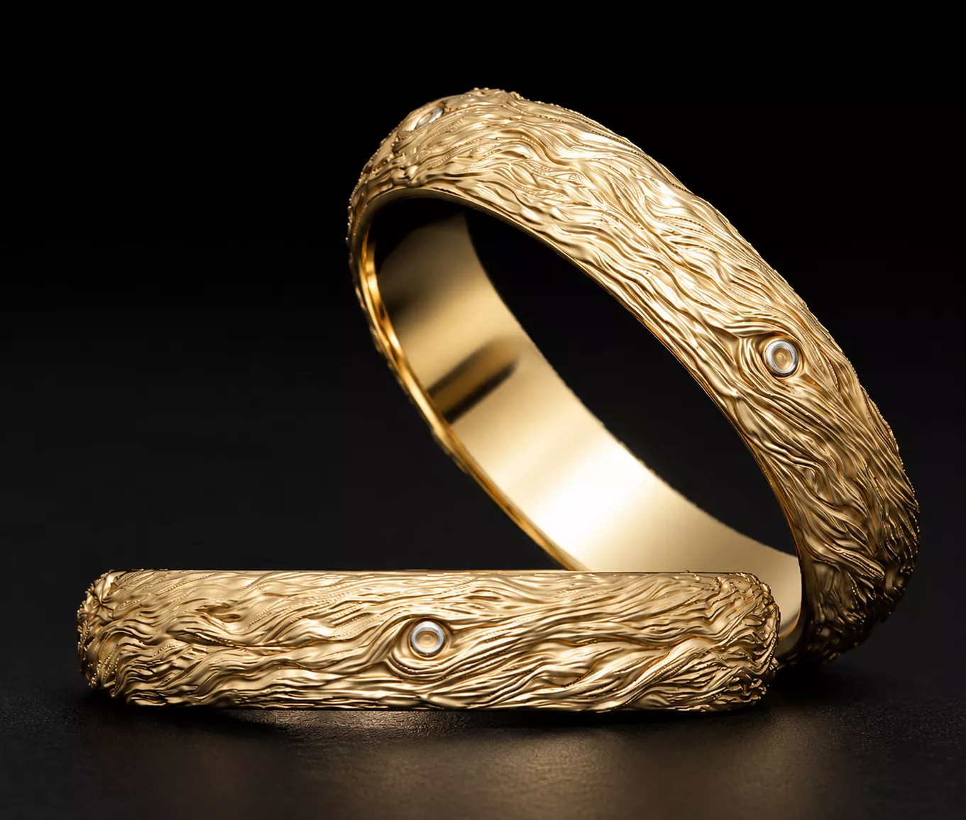 Luxury Organic Wood Grain Ring STL 3D print model