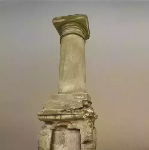 Scanned photorealistic old pillar for grave decoration