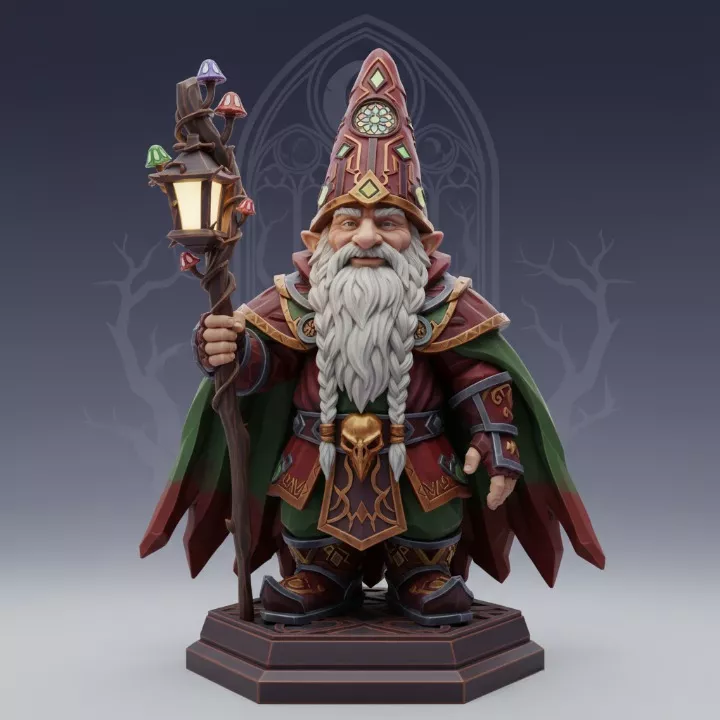 4604 Fairy Tale Gnome Color Full Body Figurine STL DND 3D print model