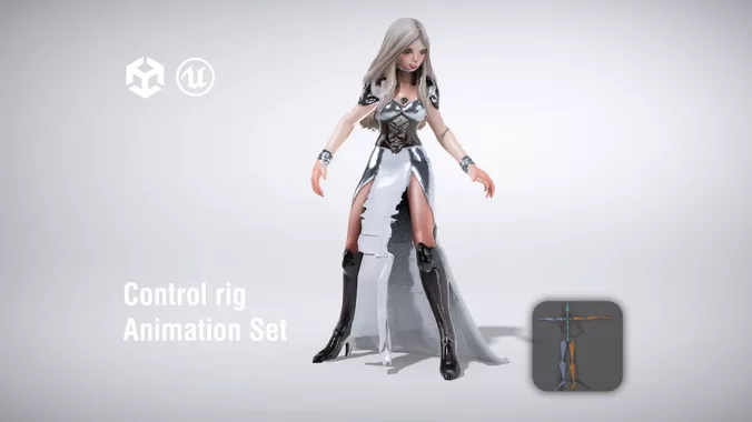 Fantasy Sorceress with Elegant Outfit and Long Hair