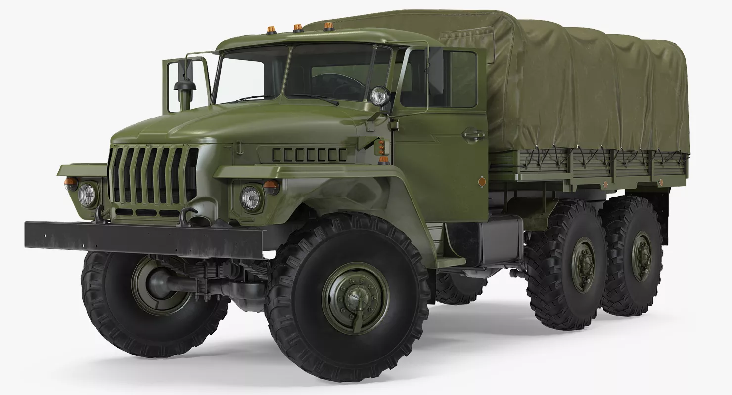 URAL 4320 Truck Off Road 6x6 Vehicle Rigged 3D model