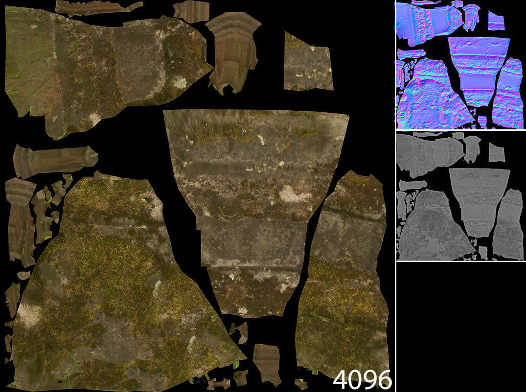 Scanned photorealistic remains of broken cross Low-poly 3D model_8