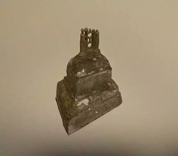 Scanned photorealistic remains of broken cross Low-poly 3D model