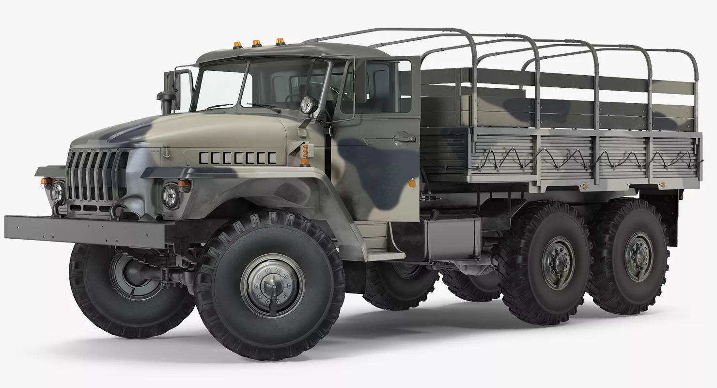 Military Truck URAL 4320 Rigged 3D model
