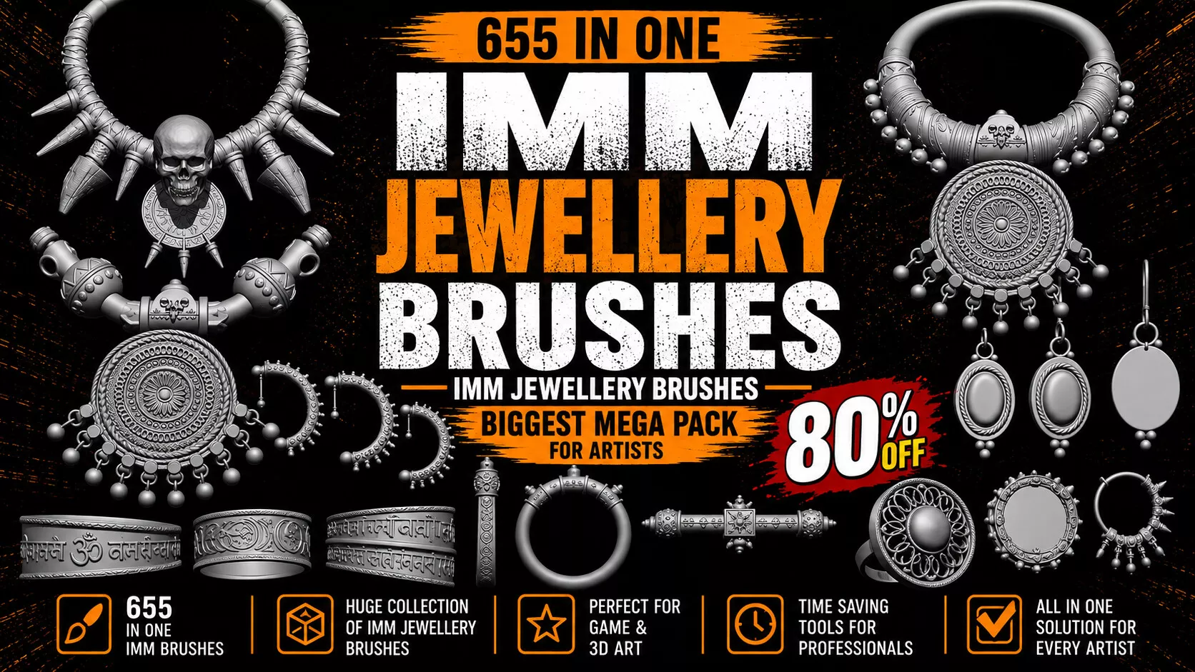 655 IMM BRUSHES ALL JWELLERY PACK MEGA PACK 3D model