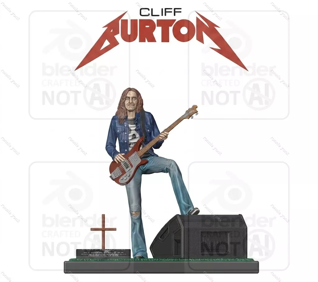Cliff Burton Bass Legend Statue 3D print model
