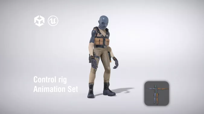 Urban Operative with Tactical Gear low poly 3d model