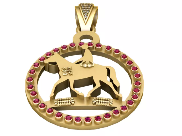 Ruby Goat Gold Medallion Pendant 3D print model