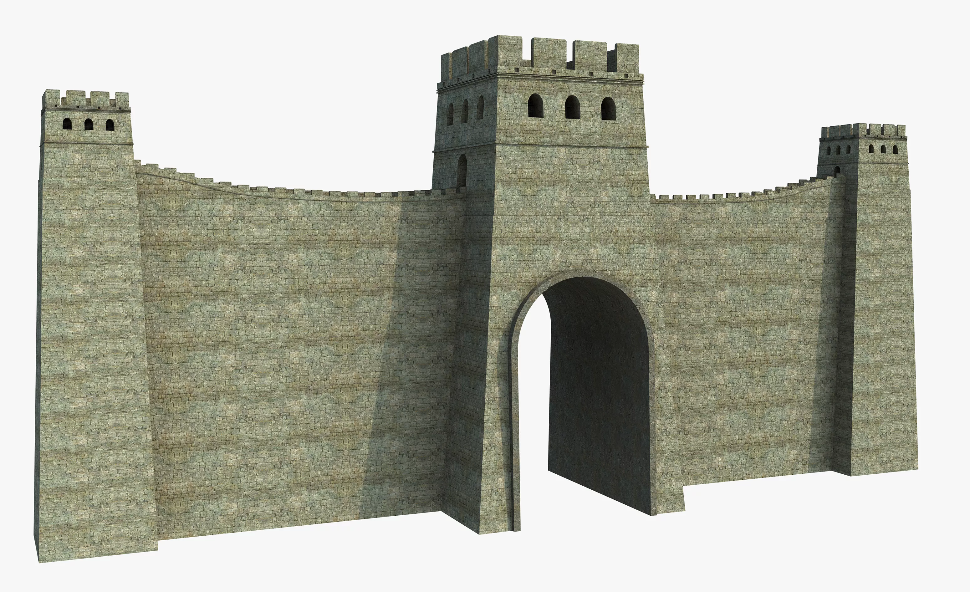 Medieval Castle Wall Towers 3D model