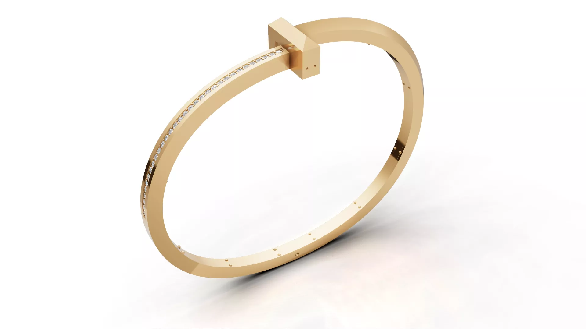 Geometric Pave Edge Bracelet Jewelry CAD 3D print model