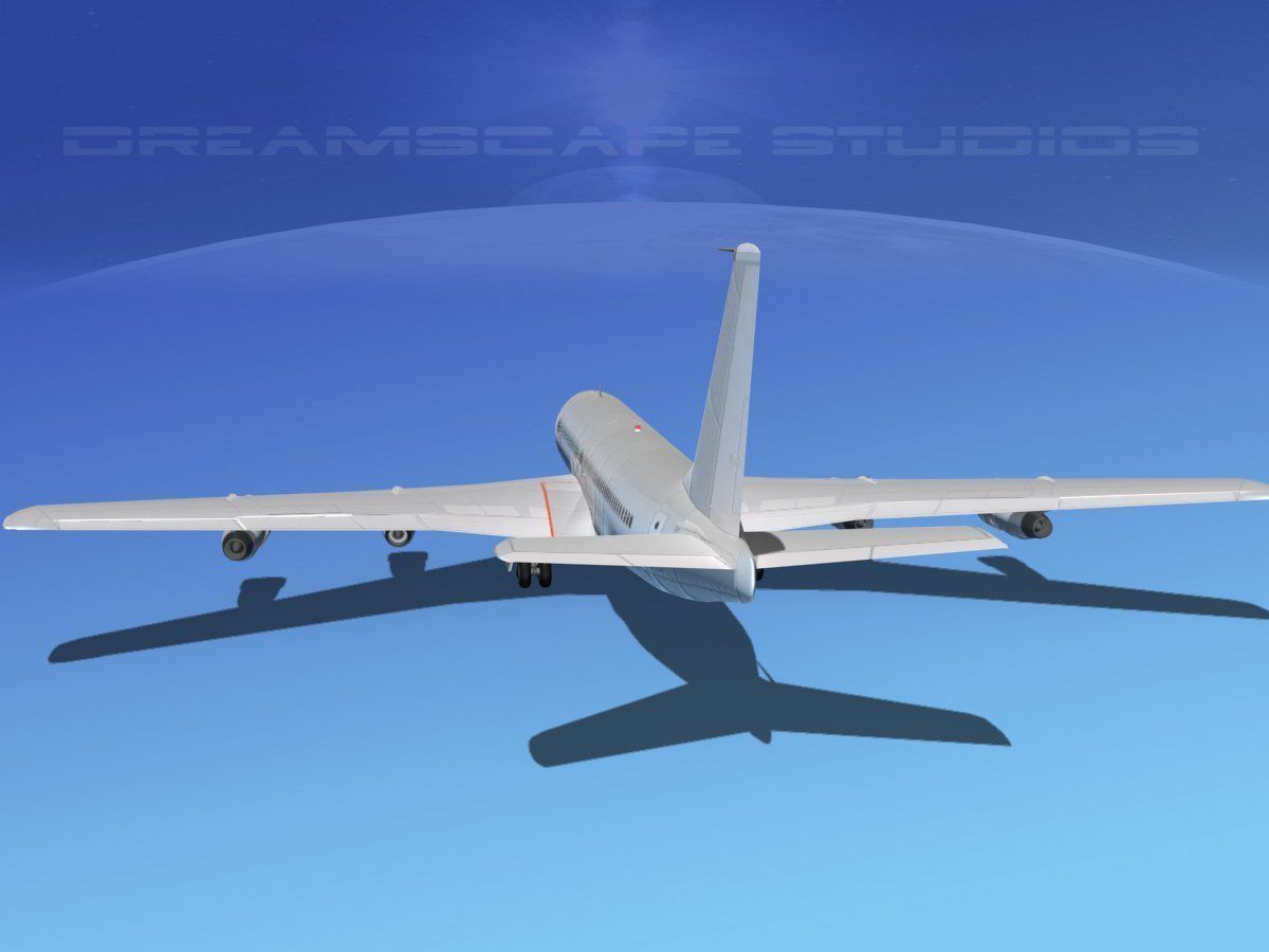 Boeing 707 Bare Metal 3D model_5