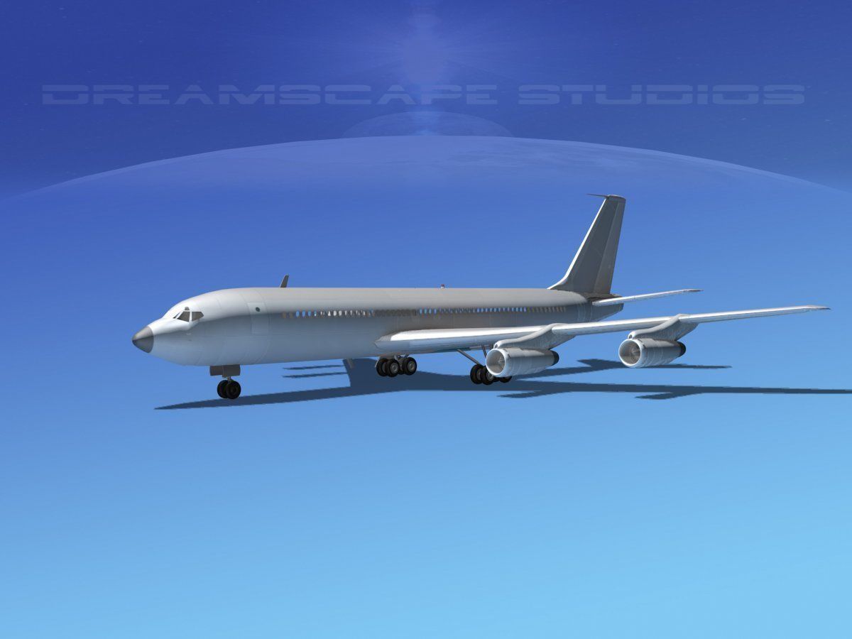 Boeing 707 Bare Metal 3D model_1