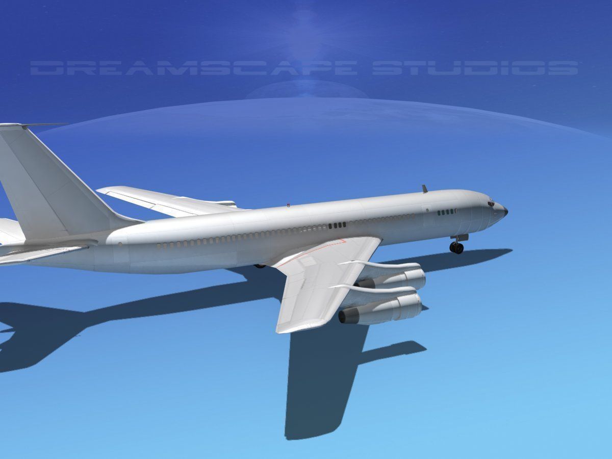 Boeing 707 Bare Metal 3D model_7