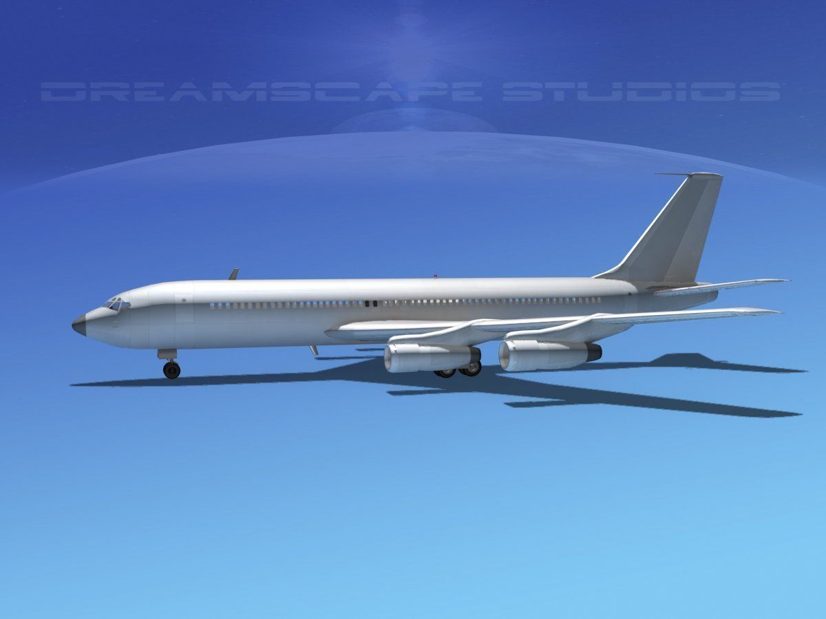 Boeing 707 Bare Metal 3D model_2