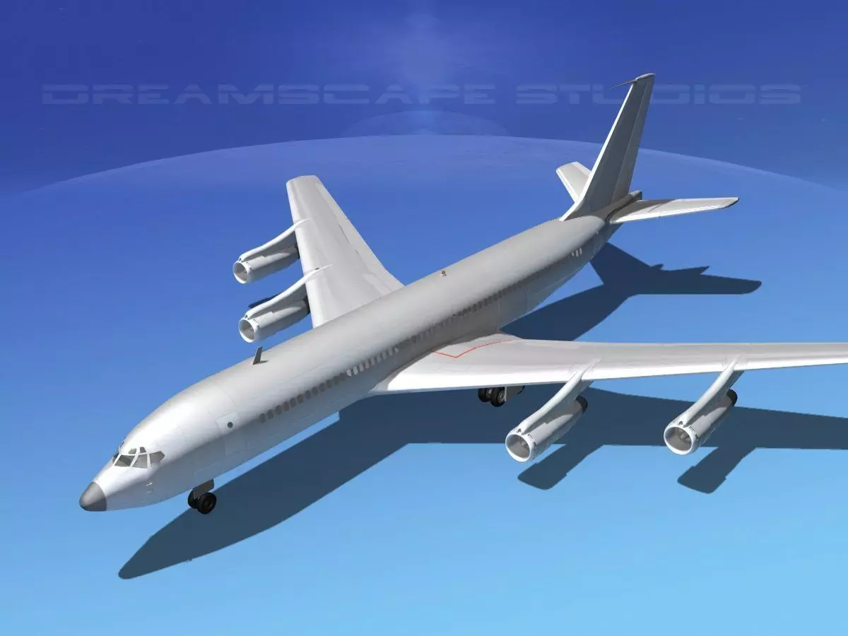 Boeing 707 Bare Metal 3D model_0