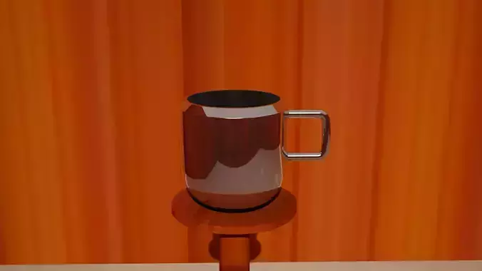 Stainless Steel Cup - 3 Low-poly 3D model