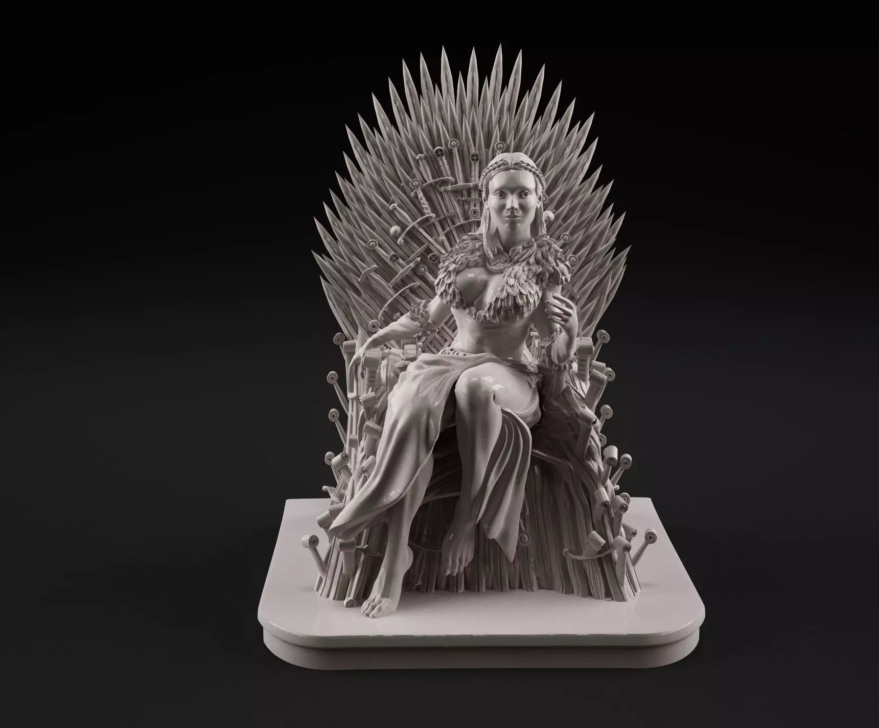 Sansa on the throne 3D print model_0